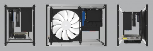 Example 5 - Maybe not the best use of space, but this is how you could fit a 180mm fan for a low RPM low noise setup.